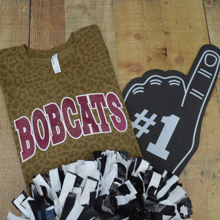 Bowie Bobcats - Arch with Animal Print T-Shirt