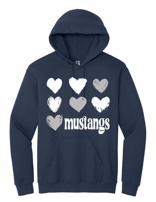 Martinez Mustangs - Foil Hearts Hoodie