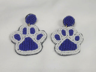 Paw Print Seed Bead Earrings