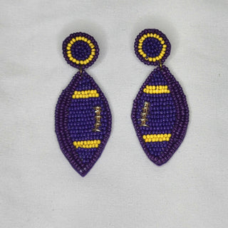 Football Shape Seed Bead Earrings