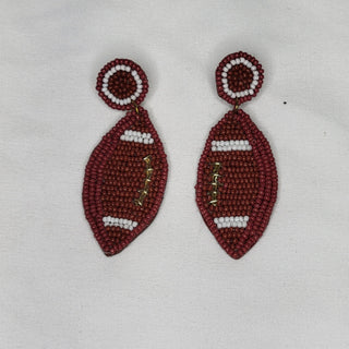 Football Shape Seed Bead Earrings