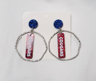 Cooper Cougars - Sport Circle Earrings