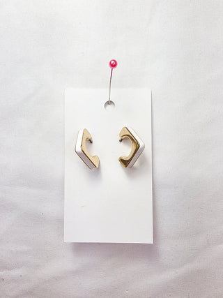 Gold Accent Square Hoop Earrings