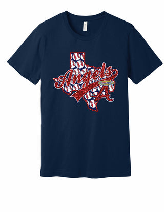 Angels with Glitter on Navy Bella+Canvas - San Antonio Baseball