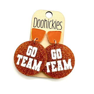 Go Team Round Acrylic Earrings