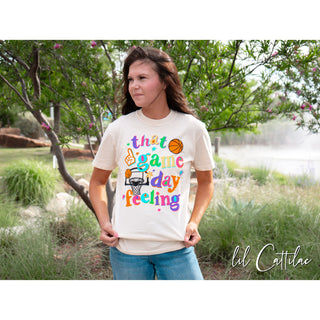 That Game Day Feeling Bright - Basketball Tee