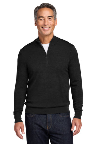 Brooks Brothers® Washable Merino Birdseye 1/4-Zip Sweater BB18412