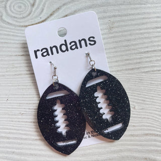 Football Acrylic Glitter Earrings