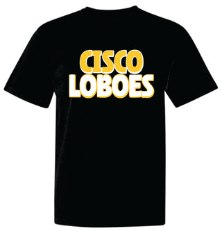 Cisco Loboes Bubble Font on Black - Cisco Loboes Booster Club