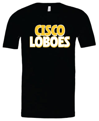 Cisco Loboes Bubble Font on Black - Cisco Loboes Booster Club
