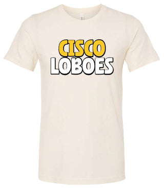 Cisco Loboes Bubble Font on Creme - Cisco Loboes Booster Club
