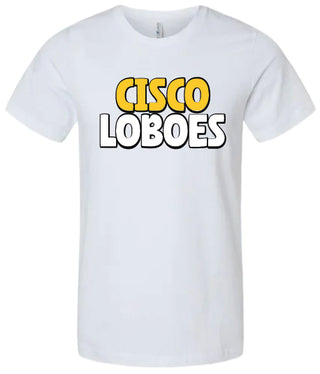 Cisco Loboes Bubble Font on White - Cisco Loboes Booster Club