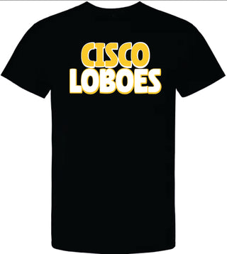 Cisco Loboes Bubble Font on Black - Cisco Loboes Booster Club