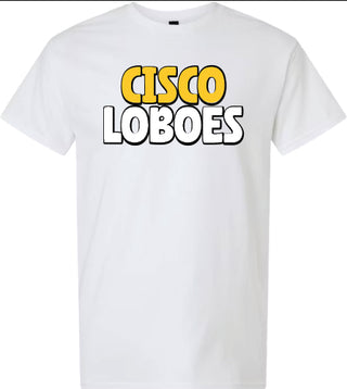 Cisco Loboes Bubble Font on White - Cisco Loboes Booster Club