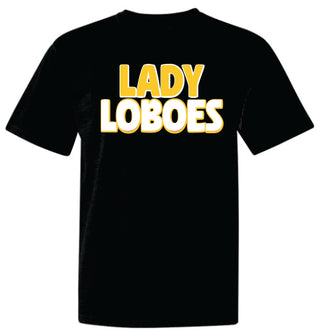 Lady Loboes Bubble Font on Black - Cisco Loboes Booster Club