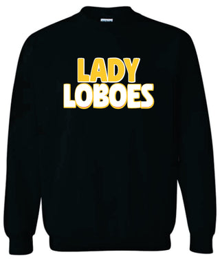Lady Loboes Bubble Font on Black - Cisco Loboes Booster Club