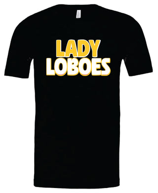 Lady Loboes Bubble Font on Black - Cisco Loboes Booster Club