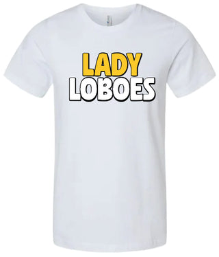 Lady Loboes Bubble Font on White - Cisco Loboes Booster Club