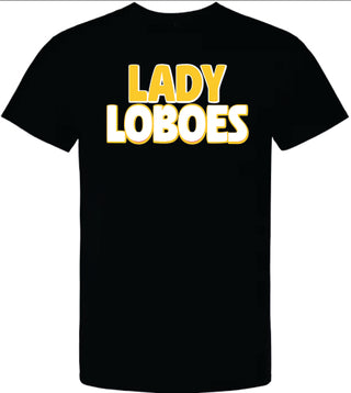 Lady Loboes Bubble Font on Black - Cisco Loboes Booster Club