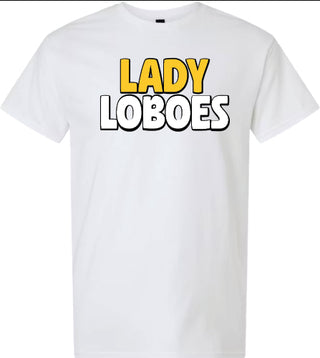 Lady Loboes Bubble Font on White - Cisco Loboes Booster Club