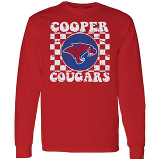 Cooper Cougars - Checkered Long Sleeve T-Shirt