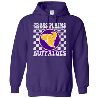 Cross Plains Buffaloes - Checkered Hoodie