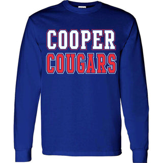 Cooper Cougars - Color Block Long Sleeve T-Shirt