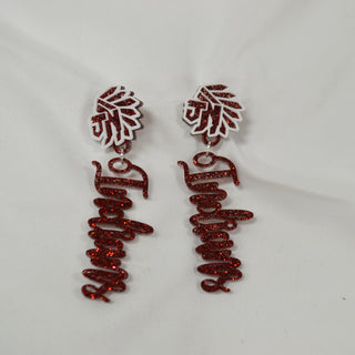 Jim Ned Indians Acrylic Earrings