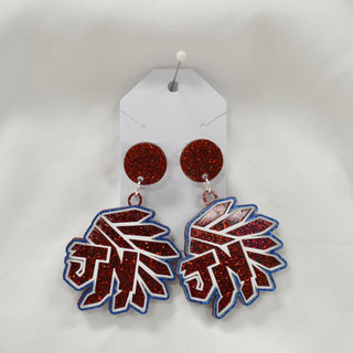 Jim Ned Indians Headdress Acrylic Earrings