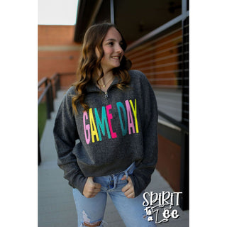 Game Day Snuggle Fleece Cropped 1/4 Zip Sweatshirt