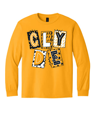 Clyde Bulldogs - Scrapbook Box Long Sleeve T-Shirt