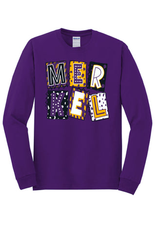 Merkel Badgers - Scrapbook Box Long Sleeve T-Shirt