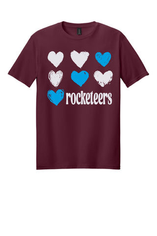 Bowie Rocketeers - Foil Hearts T-Shirt