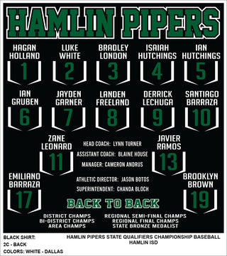 Hamlin Booster Club - Baseball State Tournament