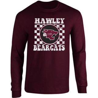Hawley Bearcats - Checkered Long Sleeve T-Shirt