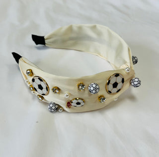 Soccer Beaded Headband