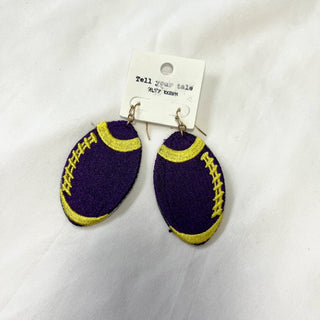 Stitched Football Earrings