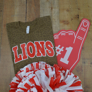 Albany Lions - Arch with Animal Print T-Shirt