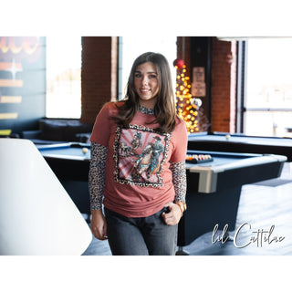 Team Roper Leopard Border - Western Tee