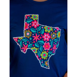 Texas Stitched Flower - Texas Tee - Lil Cattilac