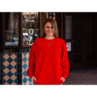 Merry Christmas Appliqued Poncho Sweatshirt - Pack