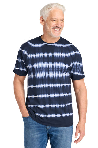 Port & Co® Allover Stripe Tie-Dye Tee PC142