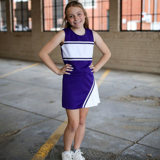 Purple & White Metallic Cheerleader Outfit