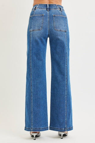 Risen High Rise Curved Seam Jeans