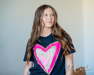 Heart with Puff - Valentines Tee