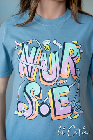 Nurse - Bubble Letters CC Tee