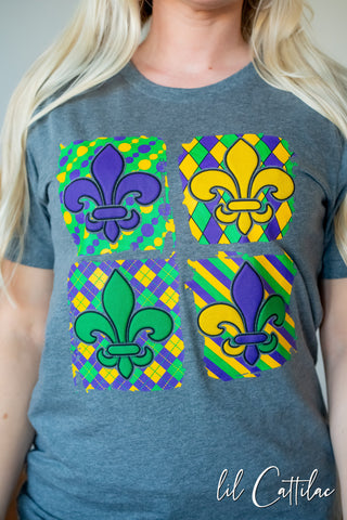 Fleur De Lis Puff - Mardi Gras Tee