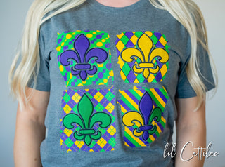 Fleur De Lis Puff - Mardi Gras Tee