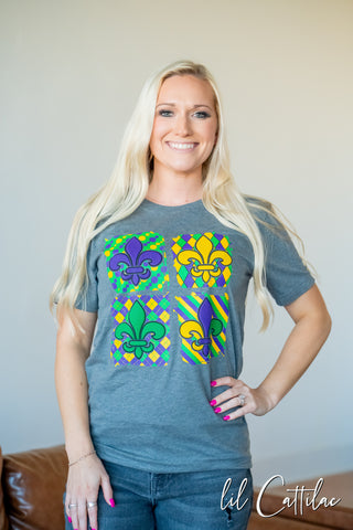 Fleur De Lis Puff - Mardi Gras Tee