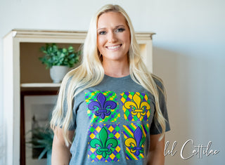 Fleur De Lis Puff - Mardi Gras Tee